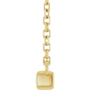 14K Yellow Gold 1/4 CTW Diamond French-Set Bar 18" Necklace
