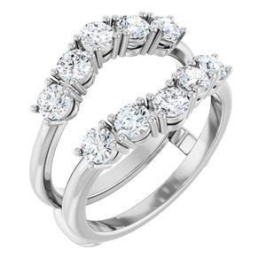 14K White Gold 1 1/5 CTW Diamond Ring Guard. 127255:122:P