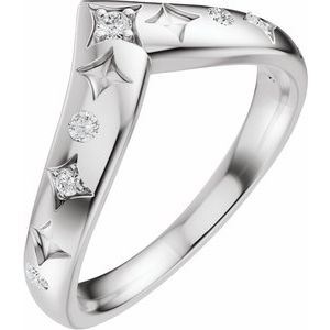 14K White Gold 1/8 CTW Diamond Contour Band. 689542:LG701:P