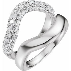 14K White Gold 1 CTW Diamond Ring Guard. 689556:601:P