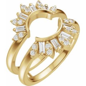 14K Yellow Gold 3/8 CTW Diamond Ring Guard. 689557:LG700:P