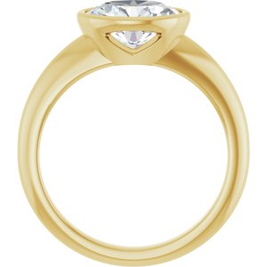 14K Yellow Gold 9x7 mm Oval Bezel-Set Solitaire Engagement Ring. 127216:1847:P