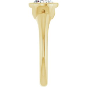 14K Yellow Gold 9x7 mm Oval Bezel-Set Solitaire Engagement Ring. 127216:1847:P