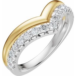 14K Yellow/White Gold 1/3 CTW Diamond Contour Band. 689543:LG700:P