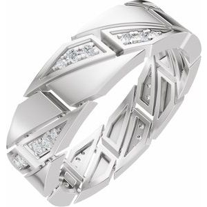 14K White Gold 1/4 CTW Diamond Eternity Men's Band. 689552:601:P