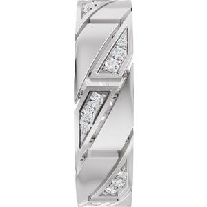 14K White Gold 1/4 CTW Diamond Eternity Men's Band. 689552:601:P