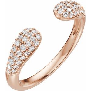 14K Rose Gold 1/3 CTW Diamond Open Band Size 4. 689560:LG706:P