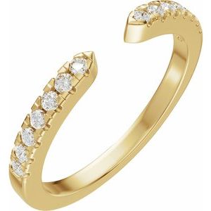 14K Yellow Gold 1/6 CTW Diamond Open Band. 689539:600:P