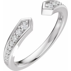 14K White Gold 1/5 CTW Diamond Open Band. 689538:601:P