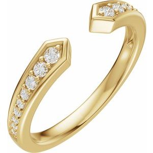 14K Yellow Gold 1/5 CTW Diamond Open Band. 689538:600:P