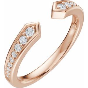 14K Rose Gold 1/5 CTW Diamond Open Band. 689538:602:P