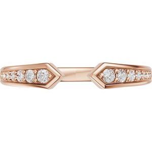 14K Rose Gold 1/5 CTW Diamond Open Band. 689538:602:P