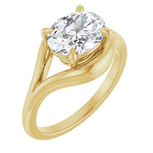 14K Yellow Gold 9x7 mm Oval Solitaire Engagement Ring. 127252:601:P
