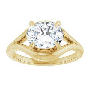 14K Yellow Gold 9x7 mm Oval Solitaire Engagement Ring. 127252:601:P