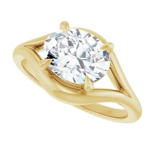 14K Yellow Gold 9x7 mm Oval Solitaire Engagement Ring. 127252:601:P