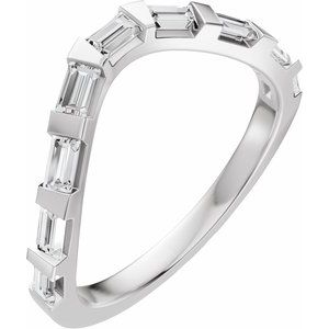 14K White Gold 3/8 CTW Diamond Contour Band. 689540:LG701:P