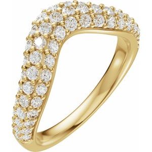 14K Yellow Gold 7/8 CTW Diamond Contour Band. 689545:LG700:P