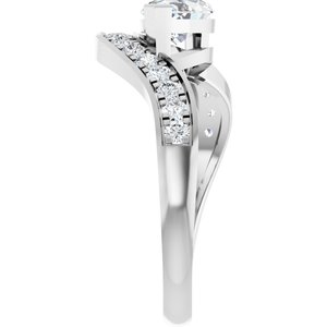 14K White Gold 10x5 mm Marquise 1/4 CTW Diamond Accented Engagement Ring. 689563:601:P