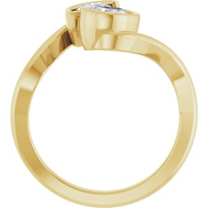 14K Yellow Gold 2 3/4 CTW Pear Diamond Two-Stone Half Bezel-Set Engagement Ring. 689531:LG706:P