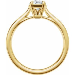 14K Yellow Gold 7x5 mm Elongated Cushion Solitaire Engagement Ring. 689419:700:P