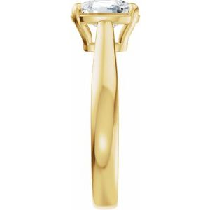 14K Yellow Gold 7x5 mm Elongated Cushion Solitaire Engagement Ring. 689419:700:P