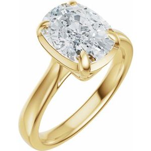 14K Yellow Gold 9x7 mm Elongated Cushion Engagement Ring. 689419:706:P