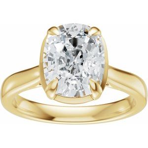 14K Yellow Gold 9x7 mm Elongated Cushion Engagement Ring. 689419:706:P