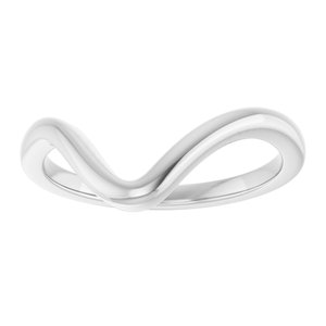 14K White Gold Contour Band for 5.8 mm Round Ring. 122928:626:P