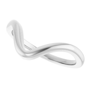 14K White Gold Contour Band for 6.5 mm Round Ring. 122928:605:P