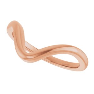14K Rose Gold Contour Band for 6.5 mm Round Ring. 122928:606:P
