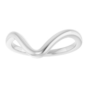 14K White Gold Contour Band for 6.5 mm Round Ring. 122928:605:P