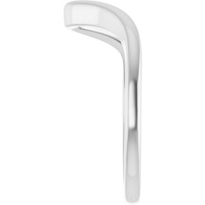 14K White Gold Contour Band for 6.5 mm Round Ring. 122928:605:P