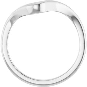 14K White Gold Contour Band for 6.5 mm Round Ring. 122928:605:P