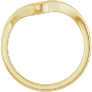 14K Yellow Gold Contour Band for 6.5 mm Round Ring. 122928:607:P