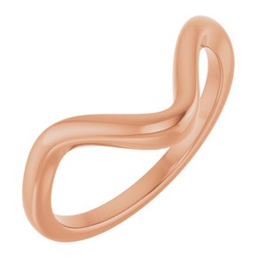 14K Rose Gold Contour Band for 6.5 mm Round Ring. 122928:606:P
