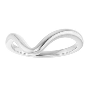 14K White Gold Contour Band for 6x4 mm Pear Ring. 122928:645:P