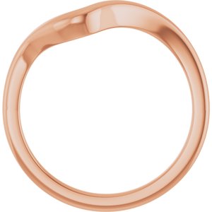 14K Rose Gold Contour Band for 6x4 mm Pear Ring. 122928:646:P