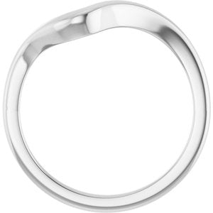 14K White Gold Contour Band for 6x4 mm Pear Ring. 122928:645:P