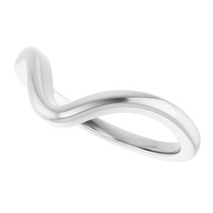 14K White Gold Contour Band for 6x4 mm Pear Ring. 122928:645:P