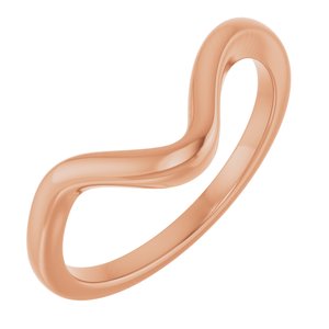14K Rose Gold Contour Band for 6x4 mm Pear Ring. 122928:646:P