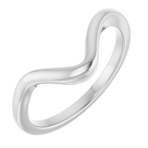 14K White Gold Contour Band for 6x4 mm Pear Ring. 122928:645:P