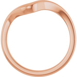 14K Rose Gold Contour Band for 8.5x5 mm Pear Ring. 122928:657:P