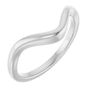 14K White Gold Contour Band for 8x4 mm Marquise Ring. 122928:653:P