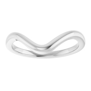 14K White Gold Contour Band for 8x4 mm Marquise Ring. 122928:653:P