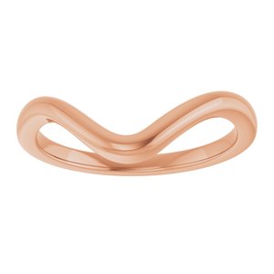 14K Rose Gold Contour Band for 8x4 mm Marquise Ring. 122928:652:P