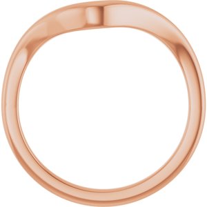 14K Rose Gold Contour Band for 9x4.5 mm Marquise Ring. 122928:630:P