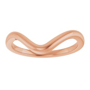 14K Rose Gold Contour Band for 9x4.5 mm Marquise Ring. 122928:630:P