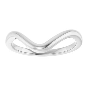 14K White Gold Contour Band for 9x4.5 mm Marquise Ring. 122928:633:P