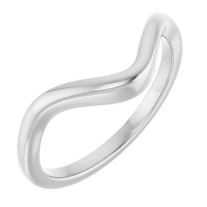 14K White Gold Contour Band for 9x4.5 mm Marquise Ring. 122928:633:P