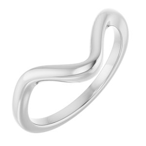 14K White Gold Contour Band for 6x6 mm Heart Ring. 122928:661:P